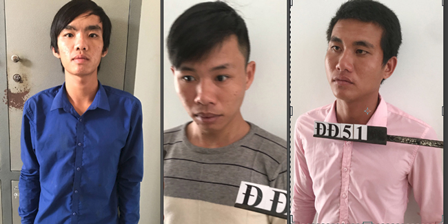 Từ trái qua là các đối tượng: Nguyễn Minh Châu, Đồng Anh Kiệt và Nguyễn Văn Tự.