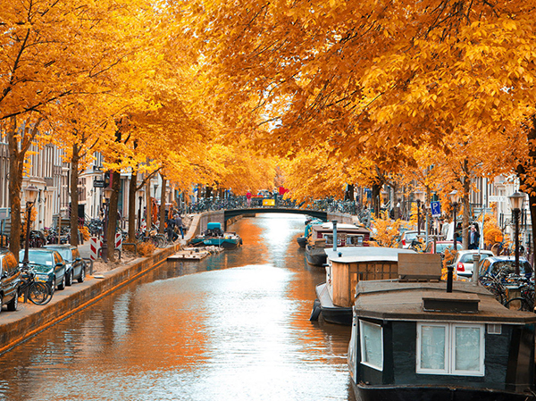 Mùa thu ở Amsterdam, Hà Lan.