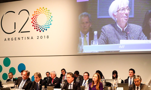 Các Bộ trưởng Tài chính và Thống đốc ngân hàng trung ương G20 tại hội nghị ở Buenos Aires, Argentina ngày 21-7.  