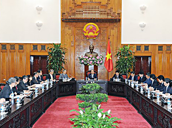 Thủ tướng Nguyễn Xuân Phúc tiếp đoàn đại biểu Liên đoàn Các tổ chức kinh tế Nhật Bản.