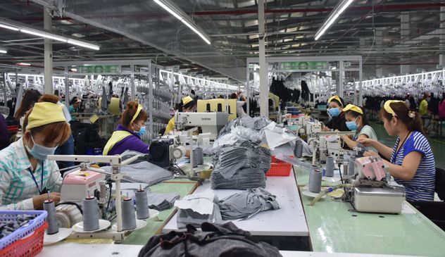 Người lao động Công ty TNHH Dệt may FORMOSA (KCN Mỹ Xuân A2; TX. Phú Mỹ) trong giờ sản xuất (ảnh minh họa).