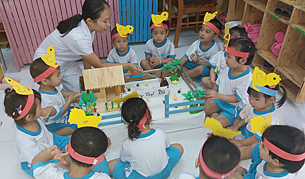 Một tiết học tại Trường MN Hướng Dương (huyện Côn Đảo).