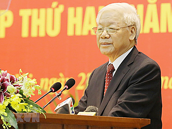 Tổng Bí thư Nguyễn Phú Trọng phát biểu khai mạc lớp bồi dưỡng.