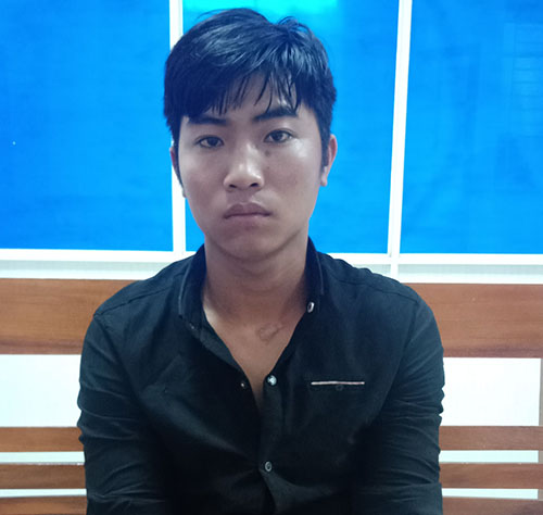Hà Minh Tặng tại cơ quan công an.