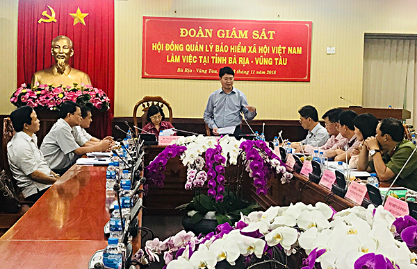 Đồng chí Nguyễn Thanh Tịnh, Phó Chủ tịch UBND tỉnh tiếp và làm việc với Đoàn giám sát của Hội đồng Quản lý BHXH Việt Nam.
