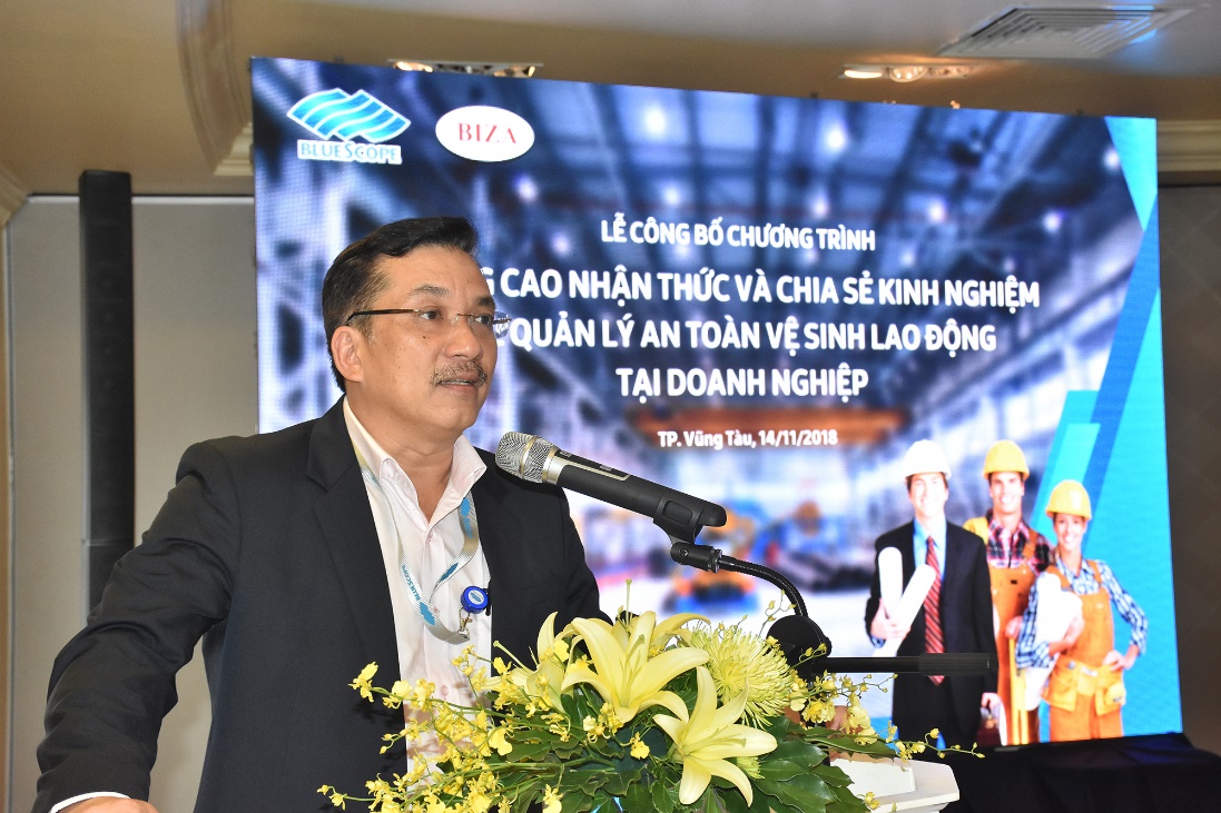 Ông Võ Minh Nhựt, Tổng Giám đốc Công ty TNHH NS Bluescope phát biểu tại lễ khởi động.