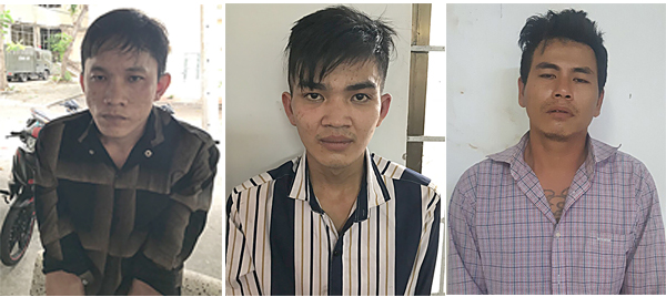 Các đối tượng từ trái qua: Lê Văn Thật, Lê Hoài Hận và Nguyễn Tấn Phát.