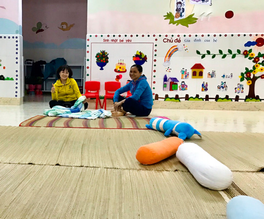 Trường MN Châu Thành (TP. Vũng Tàu) ứng phó bão số 9 và chuẩn bị phòng cho người dân tới tránh trú bão.