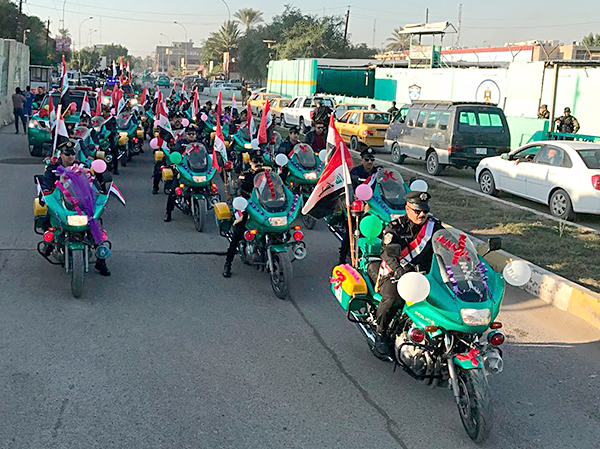 Lực lượng an ninh Iraq diễu hành nhân kỷ niệm 1 năm ngày chiến thắng IS.