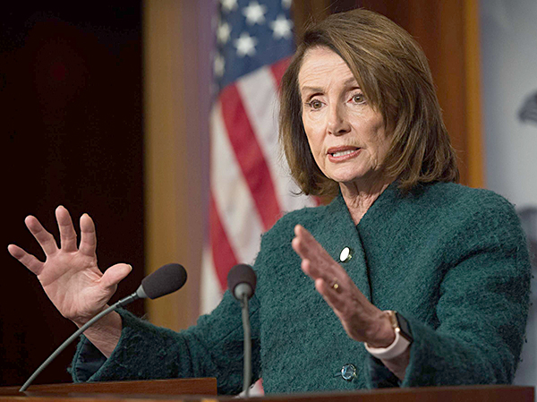 Bà Nancy Pelosi, Chủ tịch Hạ viện Mỹ.