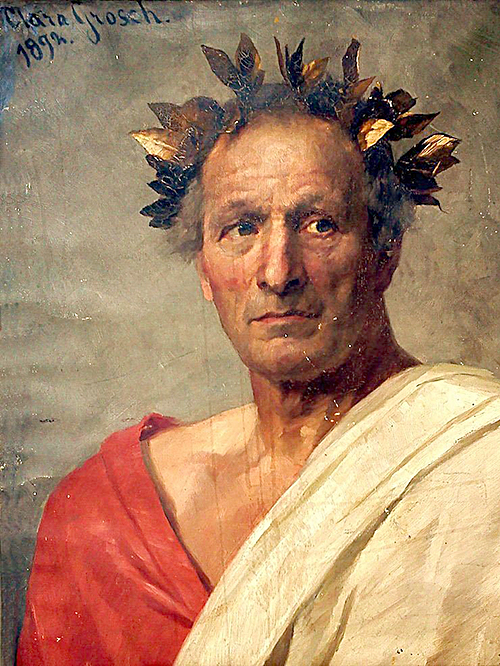 Julius Caesar là vị hoàng đế đầu tiên và cũng được coi là vĩ đại bậc nhất trong lịch sử La Mã cổ đại (Ảnh trên là một bức chân dung Caesar vẽ năm 1892 của họa sĩ Clara Grosch). 