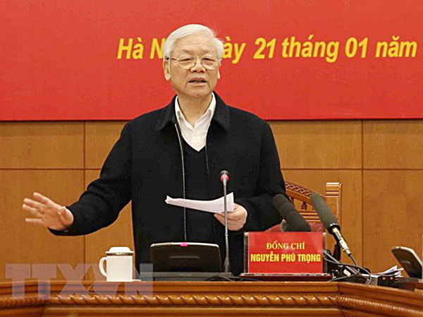 Tổng Bí thư, Chủ tịch nước Nguyễn Phú Trọng phát biểu kết luận phiên họp.