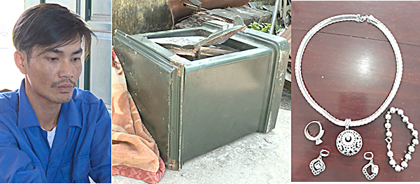 Đối tượng Phan Thanh Long và tang vật vụ án.