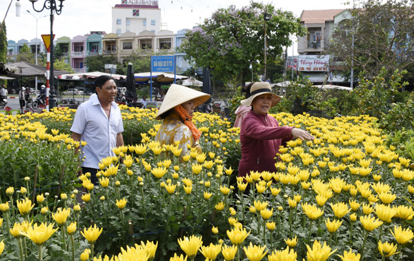 Chợ hoa Bà Rịa đã nhộn nhịp người tham quan, mua sắm.  