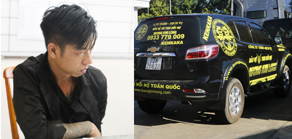 Đối tượng Dương Phú Vinh và chiếc xe ô tô Vinh điều khiển bị lực lượng công an tạm giữ.