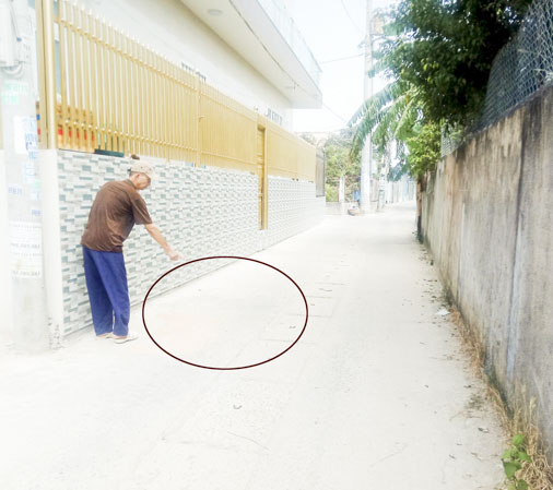 Hiện trường nơi nạn nhân Mai Danh Trọng bị đâm tử vong.