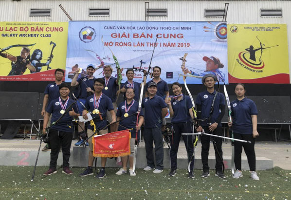 Đội tuyển bắn cung tỉnh BR-VT đoạt giải nhất toàn đoàn.