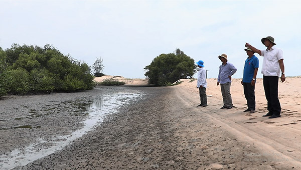 Sông Lô giờ đây như nước vũng nước tù, tùy thuộc vào thủy triều, khiến việc bồi lắng cát tại cửa biển Bến Lội càng thêm nhanh.