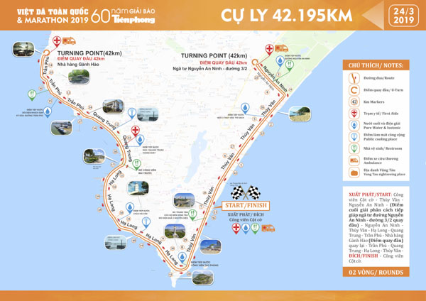 Sơ đồ đường chạy 42km