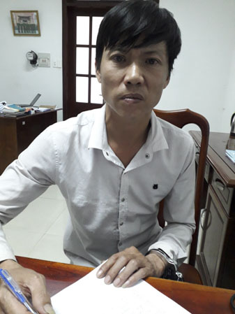 Trần Lương Hài tại cơ quan Công an huyện Châu Đức