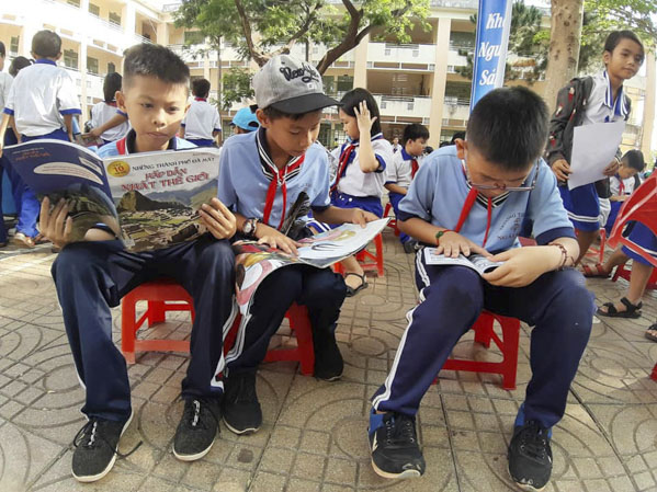 HS Trường TH Ngãi giao đọc sách tại chương trình.