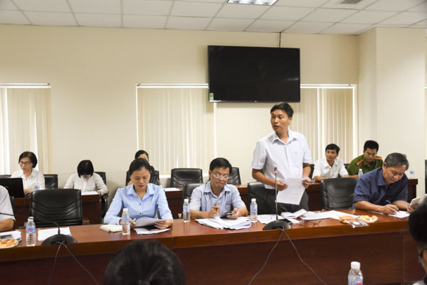 Đại diện ngành NN&PTNT phát biểu ý kiến tại buổi làm việc.