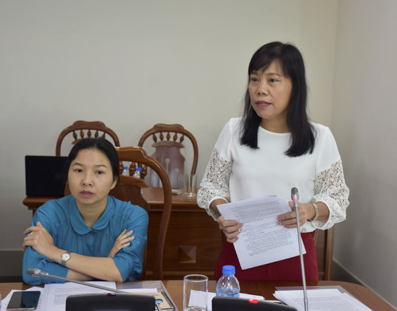 Bà Đỗ Nguyễn Hoàng Dung, Quyền Tổng Biên tập Báo BR-VT góp ý cho đề án.