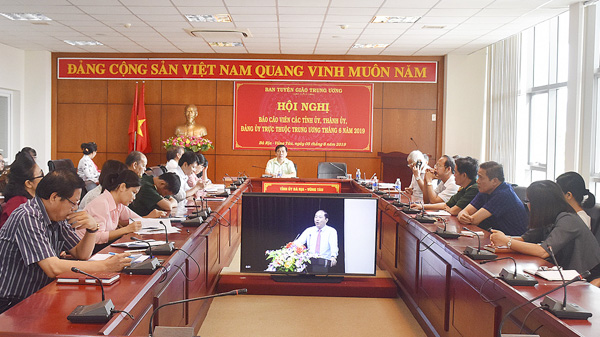 Quang cảnh hội nghị tại điểm cầu Bà Rịa-Vũng Tàu.