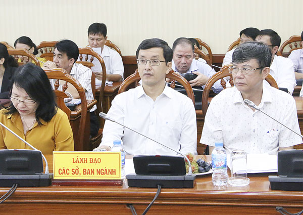 Đại diện các sở, ban, ngành tham dự buổi làm việc.