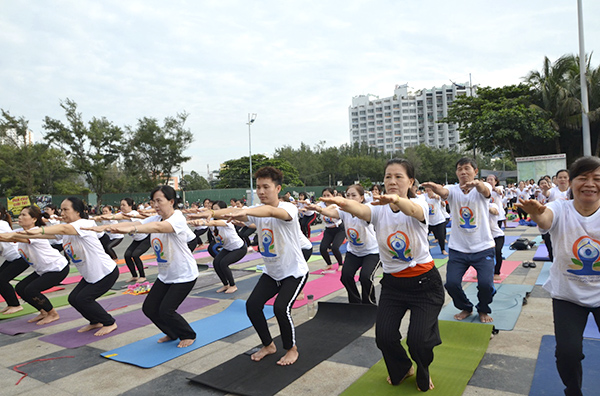 Hơn 1.200 người tham gia đồng diễn yoga tại Ngày hội.