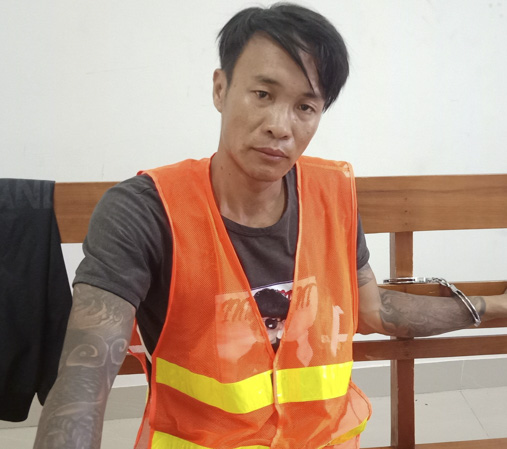 Đối tượng Lê Trịnh Anh Duy tại cơ quan công an.