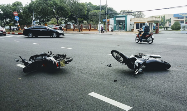 Hiện trường vụ tai nạn. 