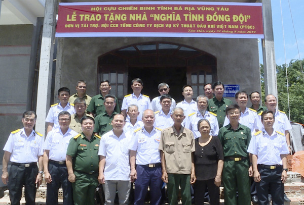 Căn nhà “Nghĩa tình đồng đội” của vợ chồng CCB Nguyễn Văn Rần - Nguyễn Thị Hợi (thôn Phước Hải, xã Tân Hải, TX.Phú Mỹ) được Hội CCB Công ty PTSC và Hội CCB xã Tân Hải hỗ trợ xây dựng.