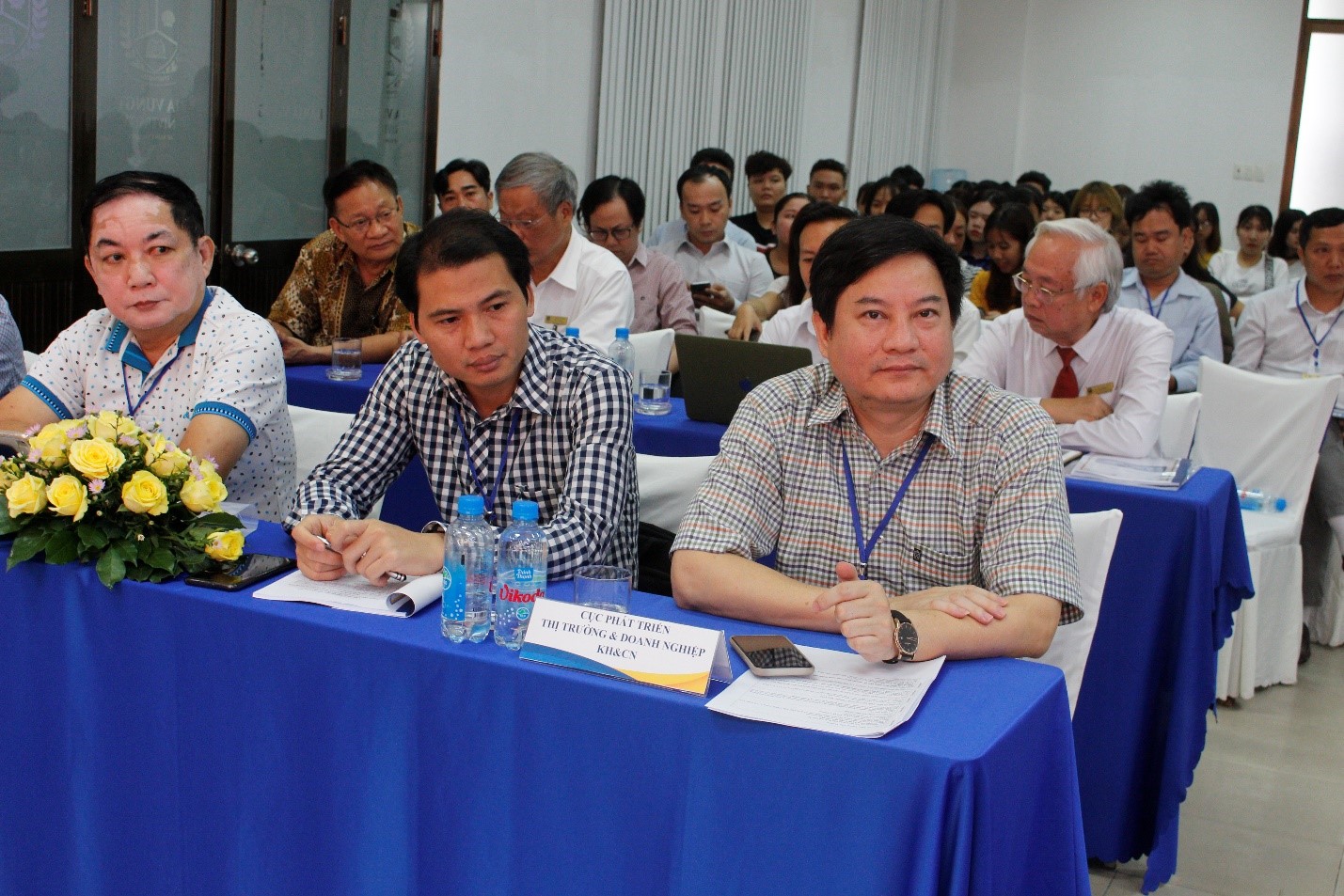 Đại diện lãnh đạo Cục Phát triển thị trường và DN Khoa học công nghệ (Bộ Khoa học và Công nghệ) tham dự hội thảo.