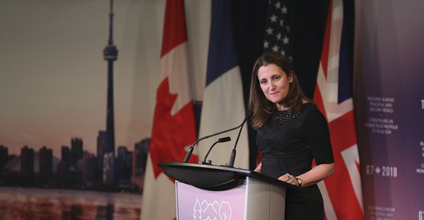 Phó Thủ tướng Canada Chrystia Freeland. (Nguồn: Daily Hive)