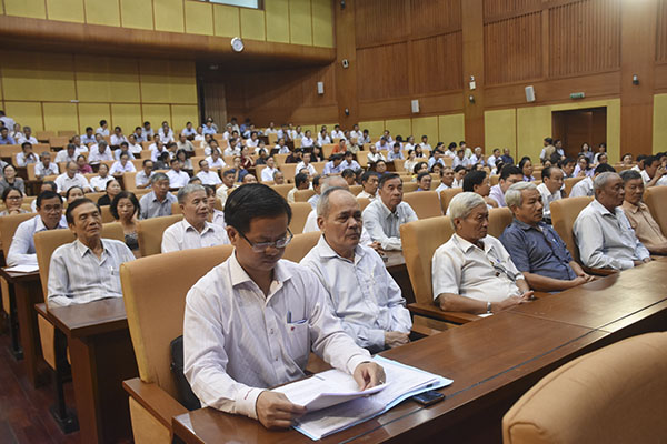 Các đại biểu là tổ trưởng Tổ Dân vận khu phố, thôn ấp tham dự hội nghị.