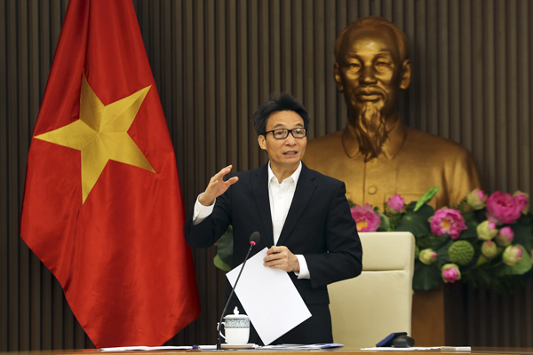 Phó Thủ tướng Vũ Đức Đam  phát biểu tại phiên họp của  Hội đồng quốc gia về phát triển bền vững và nâng cao năng lực cạnh tranh.
