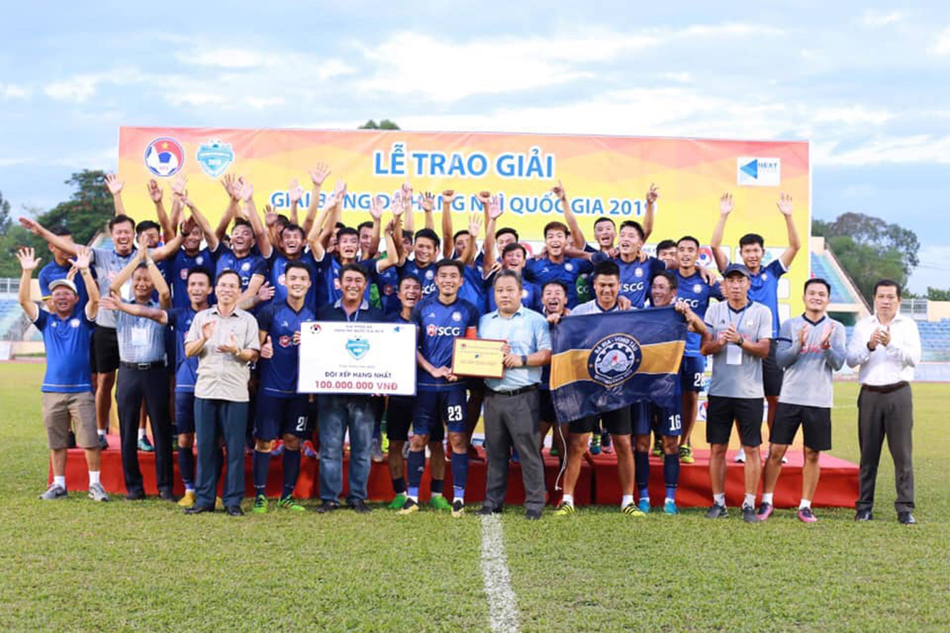 CLB Bóng đá BR-VT vô địch giải bóng đá hạng Nhì năm 2019, được thăng hạng Nhất mùa giải năm 2020.