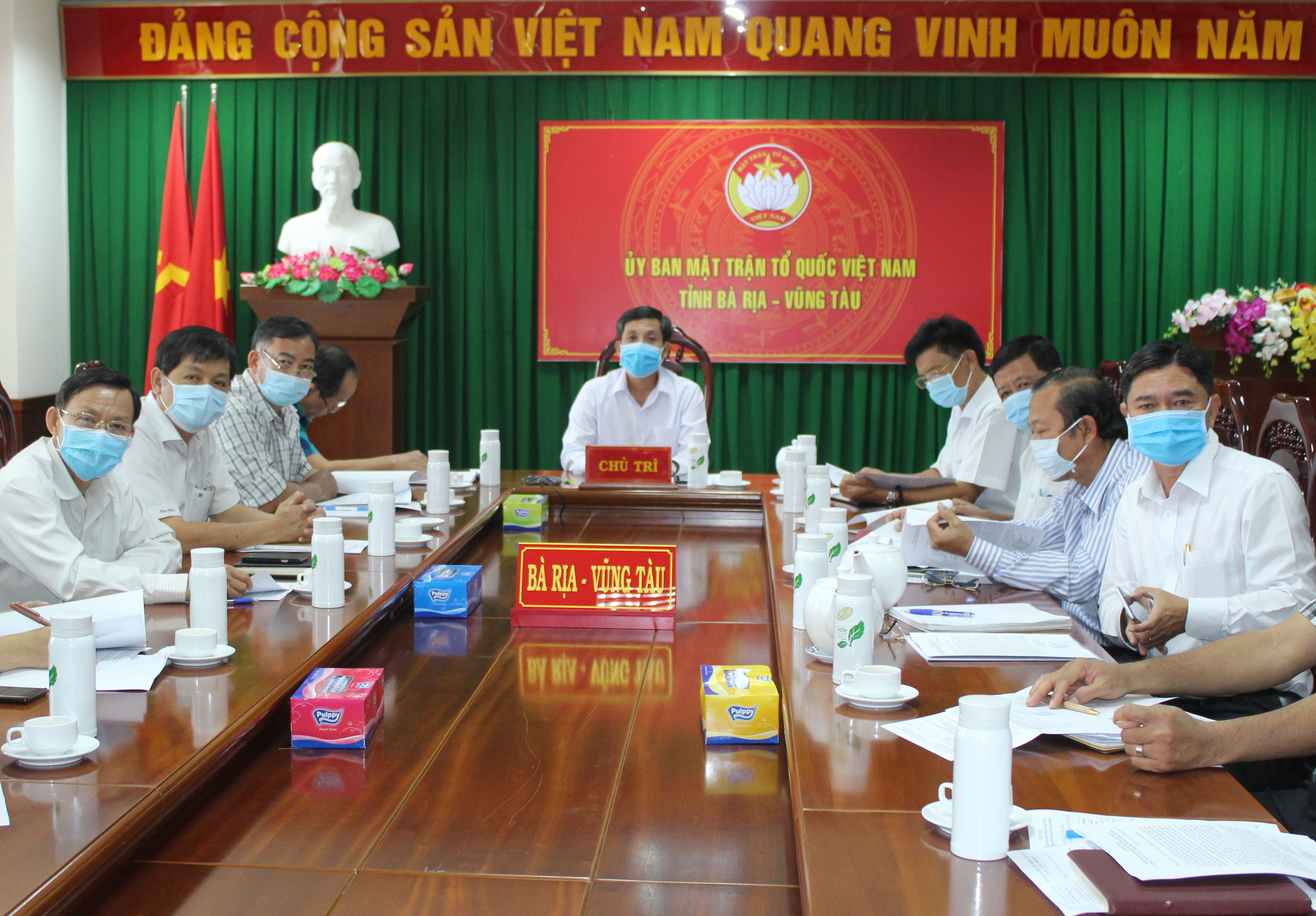 Các đại biểu tham dự hội nghị tại điểm cầu UBMTTQVN tỉnh BR-VT.