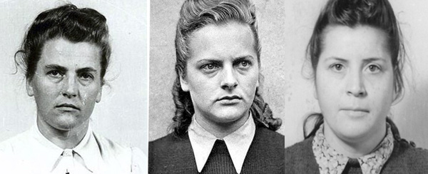 Từ trái qua: Maria Mandel, Irma Grese, Luise Danz.