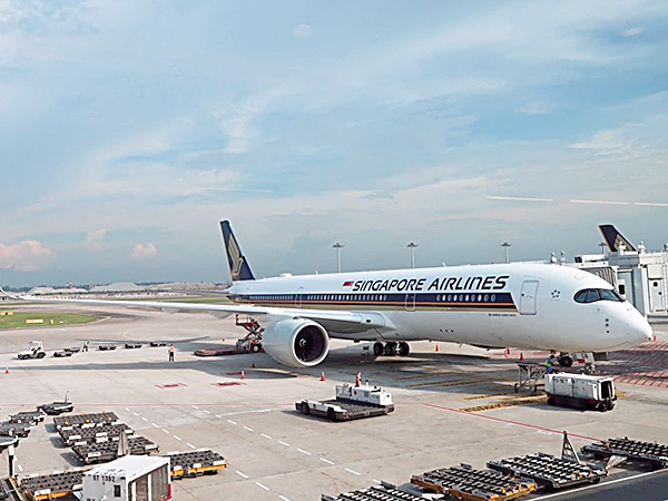 Máy bay của hãng hàng không Singapore Airlines. 
