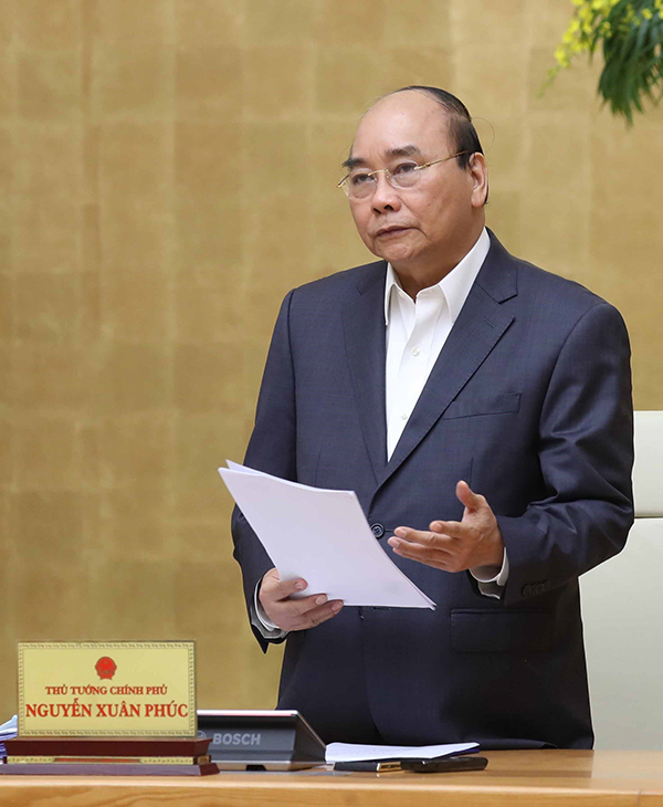 Thủ tướng Nguyễn Xuân Phúc phát biểu tại cuộc làm việc. Ảnh: QUANG HIẾU