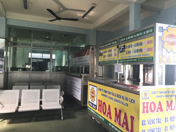 Các quầy vé tại  Bến xe Vũng Tàu đã ngừng giao dịch.
