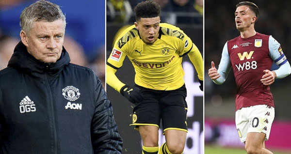 Jadon Sancho và Jack Grealish là mục tiêu hàng đầu của HLV Solskjaer.
