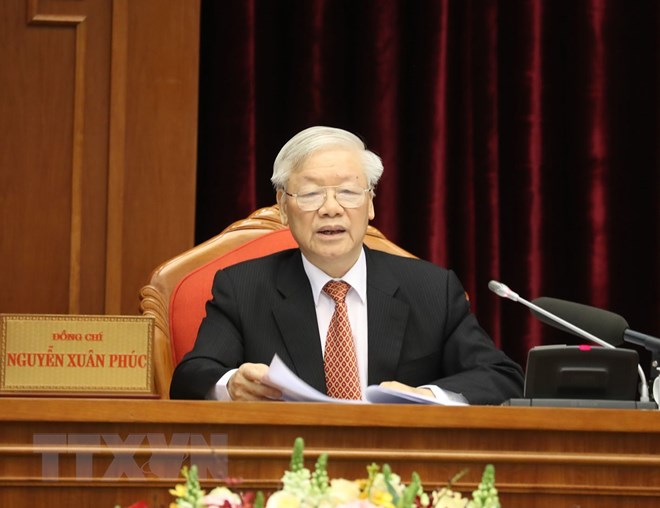 Tổng Bí thư, Chủ tịch nước Nguyễn Phú Trọng phát biểu khai mạc hội nghị.