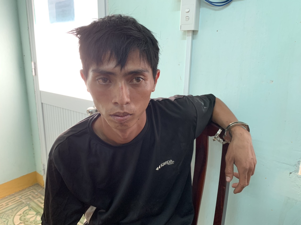 Đối tượng Trịnh Thanh Tâm tại cơ quan công an.