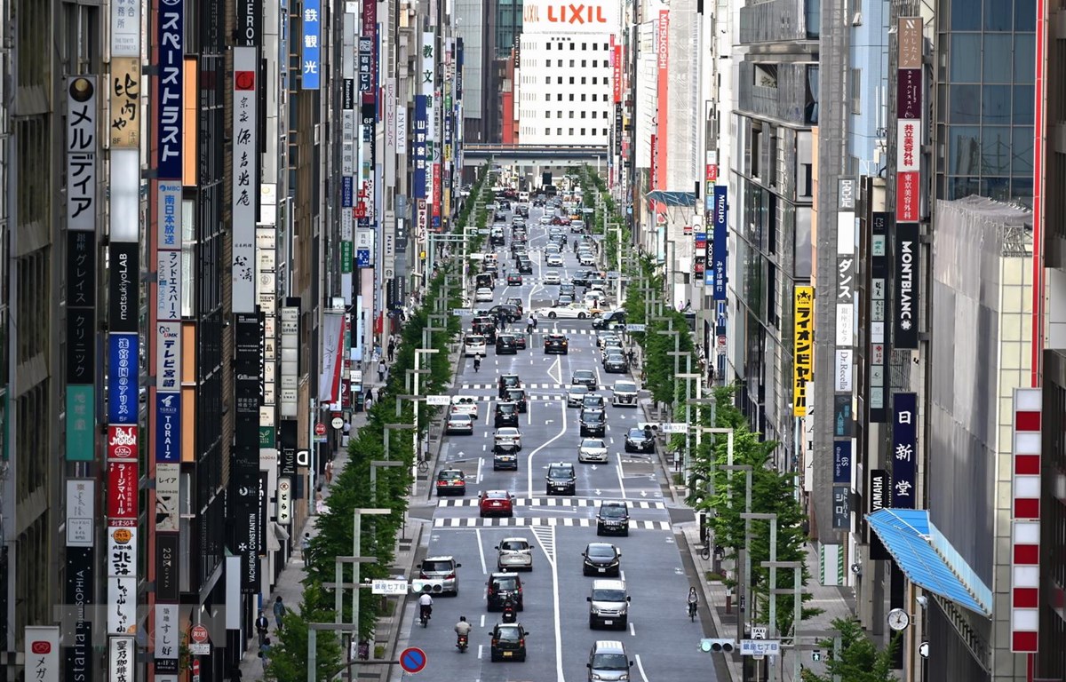 Đại lộ Ginza ở Tokyo, Nhật Bản, ngày 25-5 vừa qua. Ảnh AFP