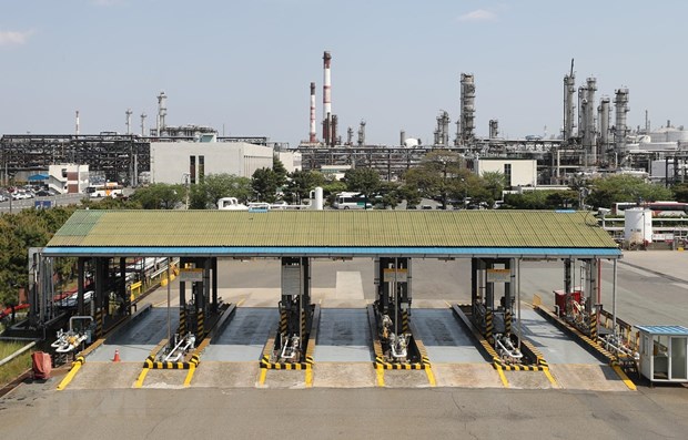 Một nhà máy lọc dầu tại Ulsan, cách thủ đô Seoul của Hàn Quốc 414km về phía Đông Nam, ngày 23/4/2020. (Nguồn: Yonhap)