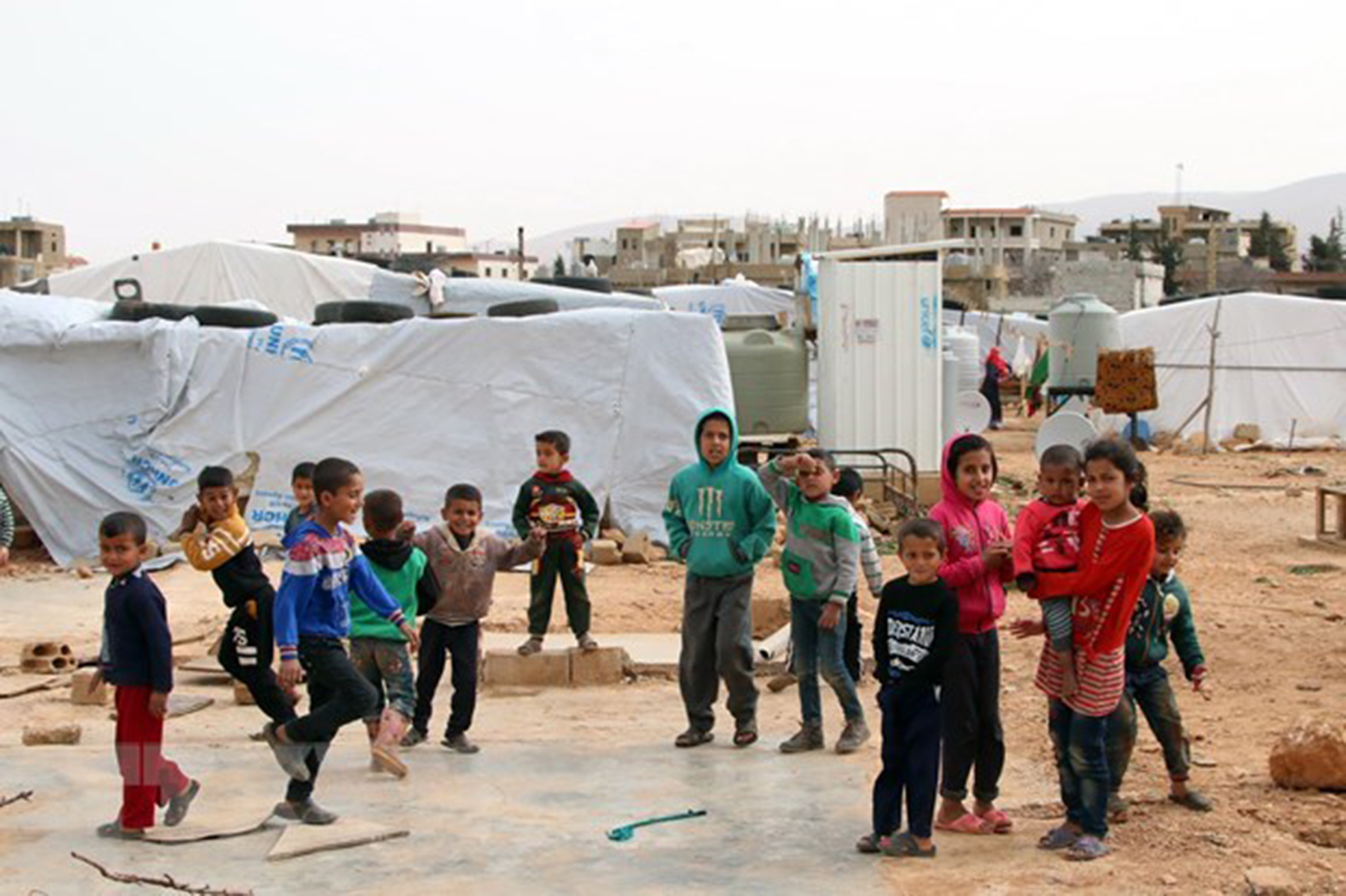 Trẻ em Syria tại một trại tị nạn ở thung lũng Bekaa, Liban. 