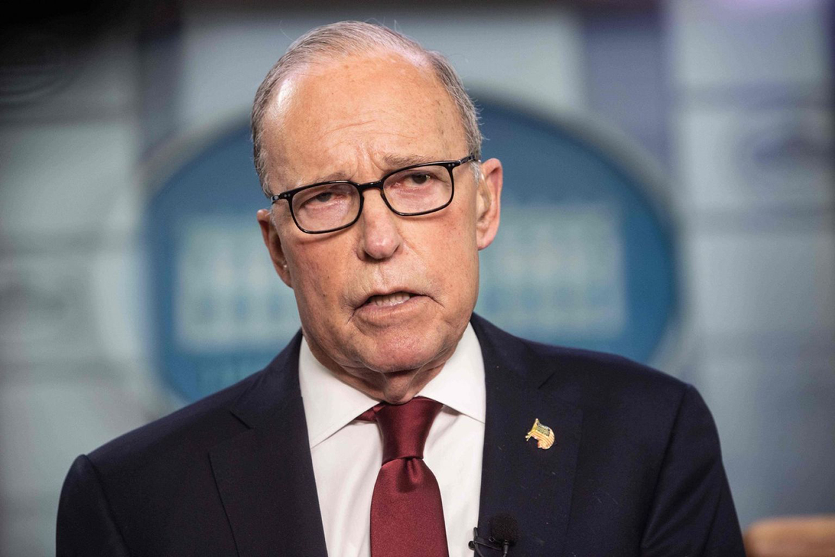 Giám đốc Hội đồng Kinh tế Quốc gia Mỹ Larry Kudlow phát biểu tại cuộc họp báo ở Washington.